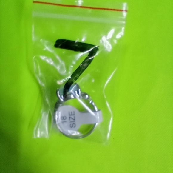 Silvertone heart ♥ faux moon stone ring size 7 - Picture 2 of 4